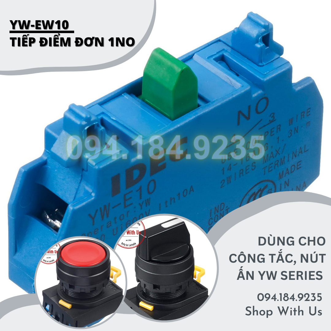 Tiếp điểm đơn 1no idec - tiếp điểm thường mở - yw e10 chuyên dùng cho yw series - tiếp điểm rời idec - tiếp điểm phụ cho công tắc nút ấn idec