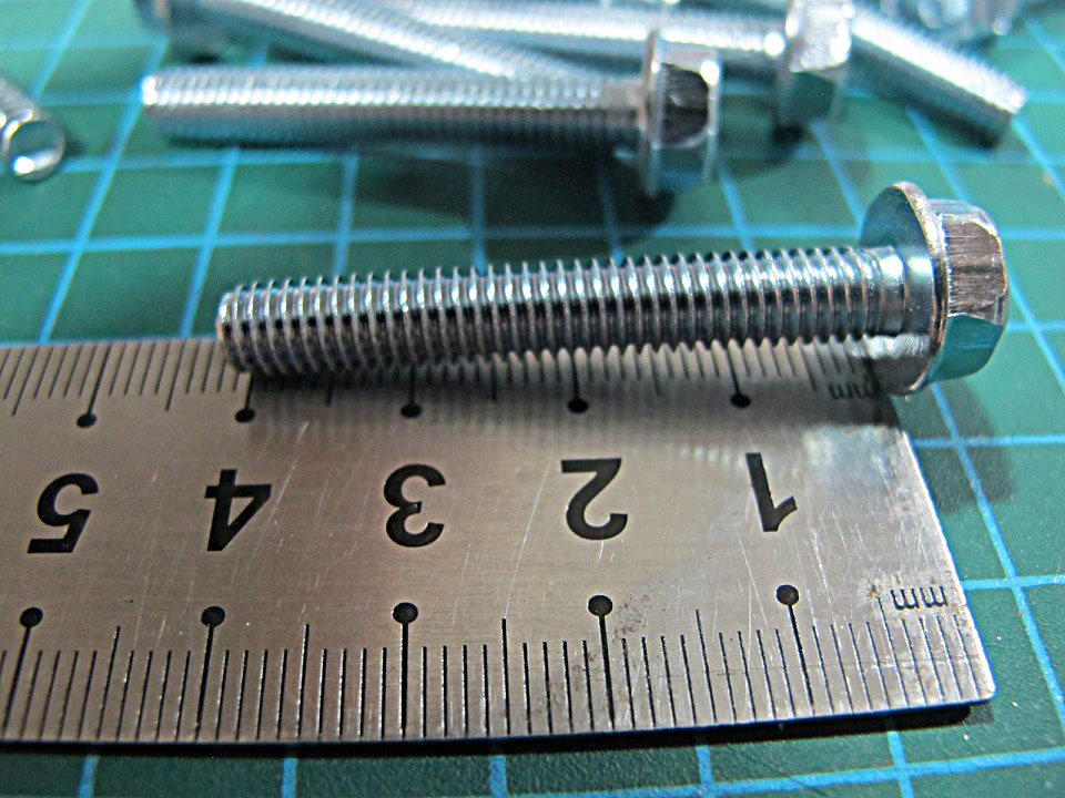 30 con bulon long đền m6 x 40mm răng thuận