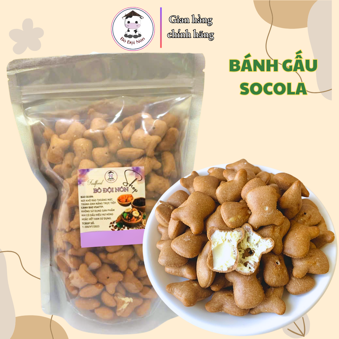 500Gr Bánh Gấu Socola Nhân Kem | Bò Đội Nón Shop