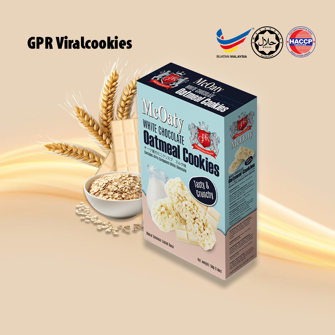 Bánh Yến Mạch GPR Socola Trắng 50G, Hộp Giấy Nhỏ, Công Thức Malaysia
