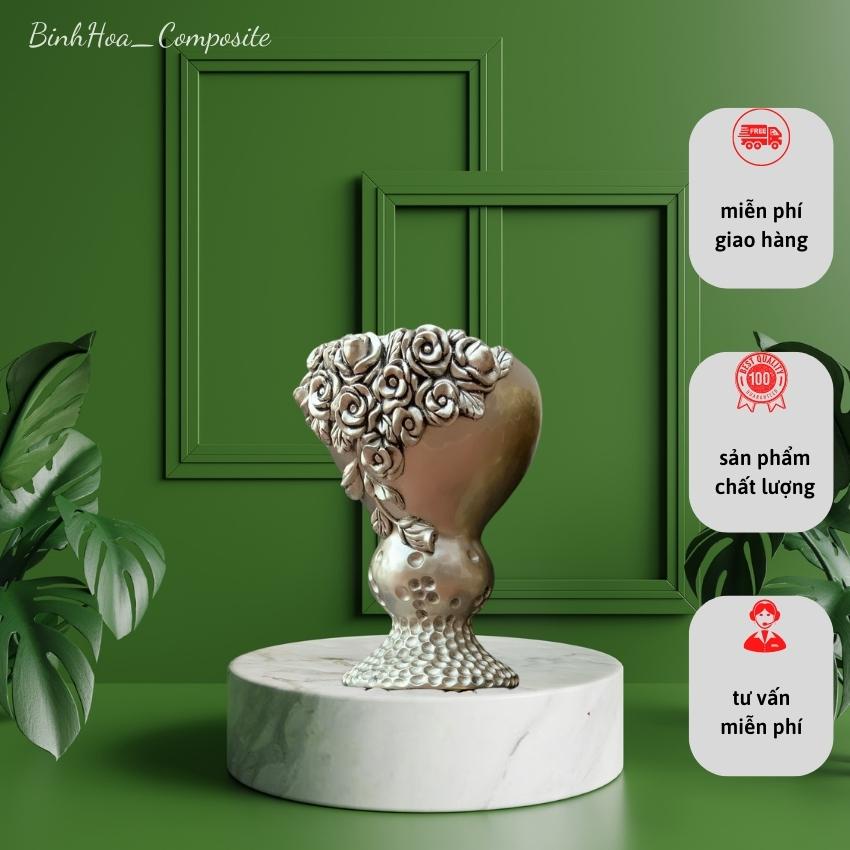 Bình ang hoa composite mã bh38, lọ cắm hoa cao cấp, bình cắm hoa giả, bình trang trí
