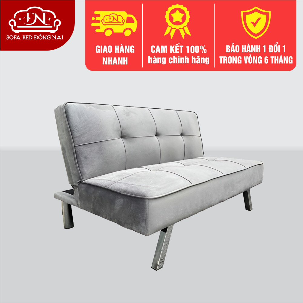 Ghế sofa bed giường nằm nhung xám 1m2 giá tốt hàng chất lượng