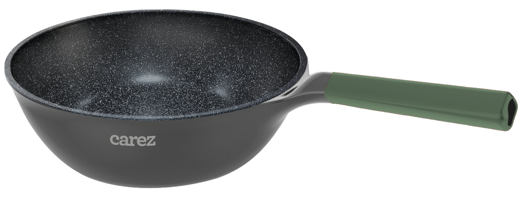 Chảo Đúc Lòng Sâu Carez WOC681DI28SN - Kích thước 28cm - Chống dính vân đá Greblon C3 super rough theo công nghệ Đức - Hàng chính hãng