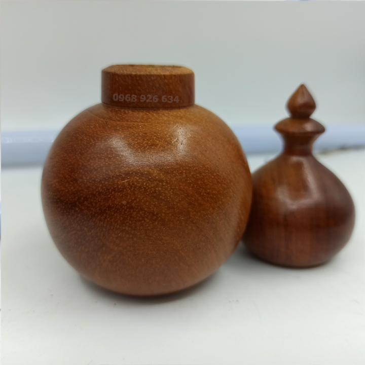 Hộp tăm - Lọ đựng tăm hồ lô gỗ Hương cao cấp