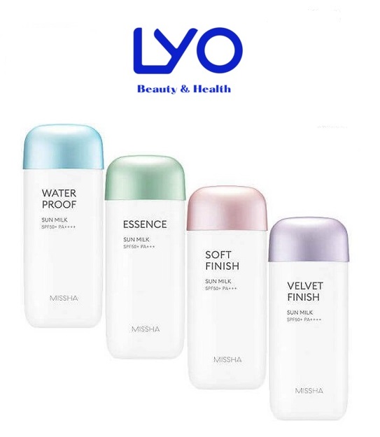 HOÀN TIỀN 15% - Kem Chống Nắng Missha Soft finish hồng tím Velvet finish xanh Waterproof Essence sun milk All Around SPF50 Lyo