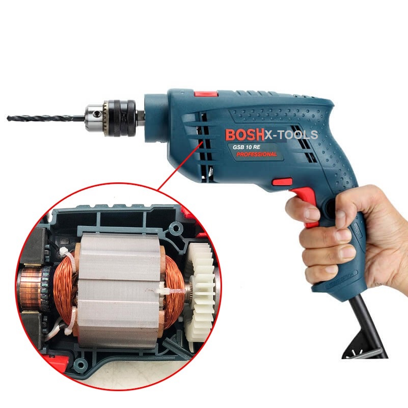 Máy khoan điện cầm tay máy khoan tường sắt gỗ bê tông 13ly bos.gsb.13re motor đồng 100% tặng mũi khoan