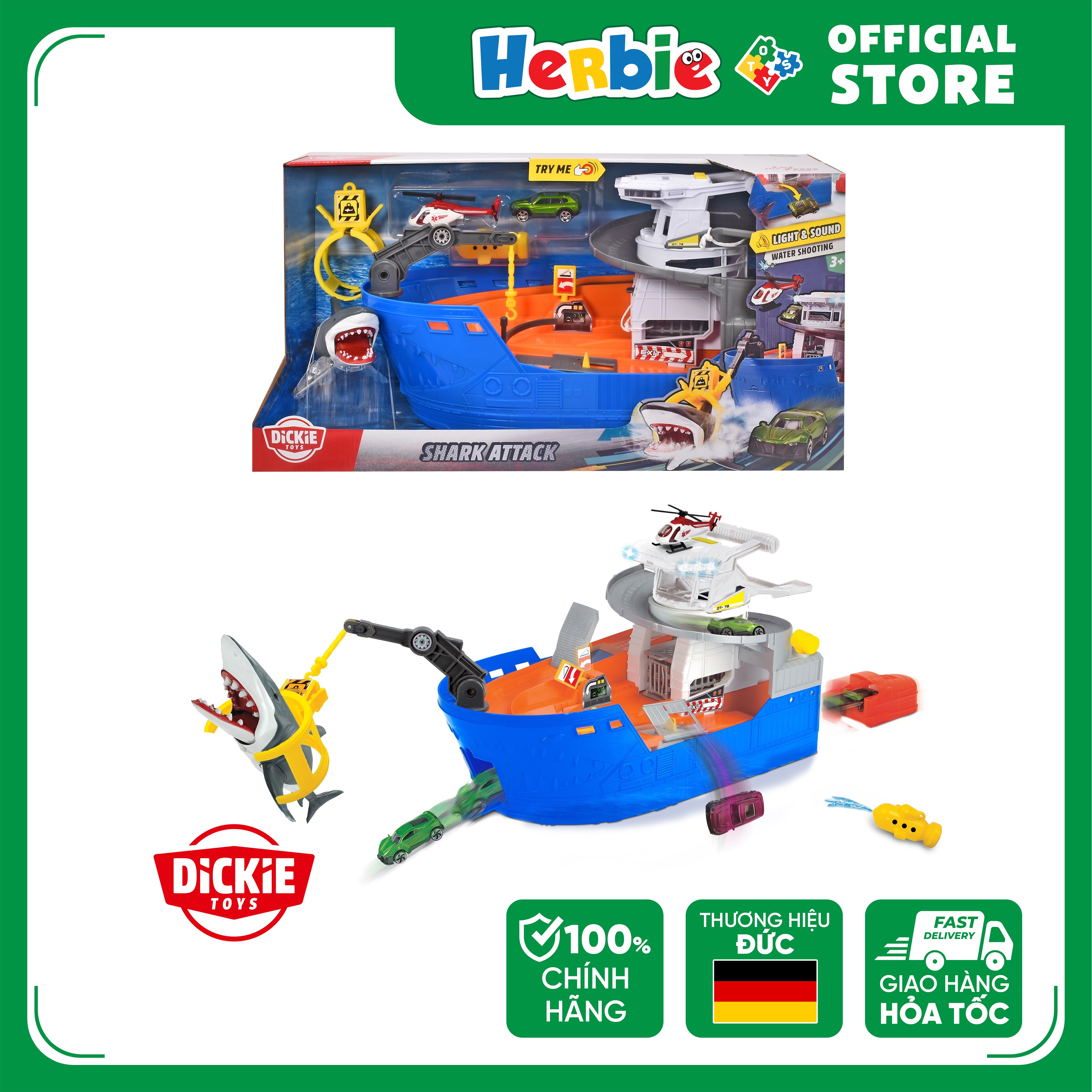 Đồ Chơi Tàu Săn Cá Mập DICKIE TOYS Shark Attack 203779001 - Herbie Toys