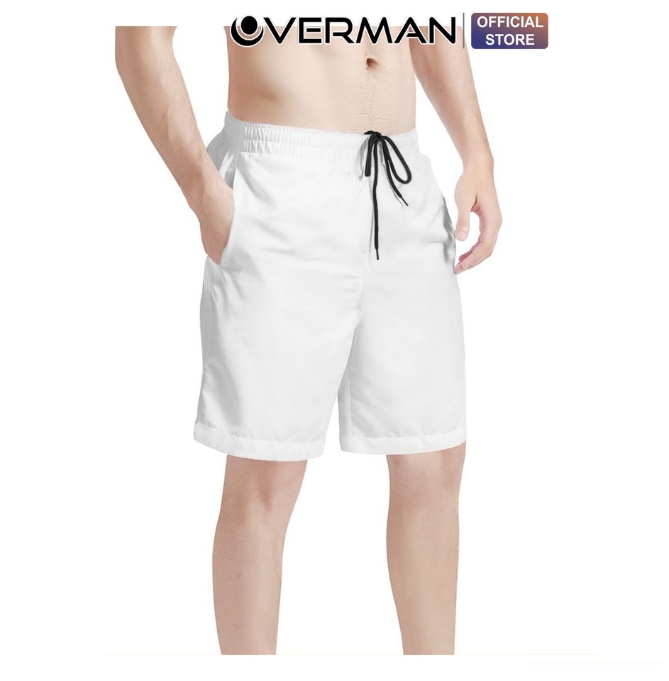 Quần SHORT Kaki nam cao cấp, quần lửng nam kaki co giãn cao cấp chính hãng màu trắng đen lưng thun dáng thể thao - OVERMAN