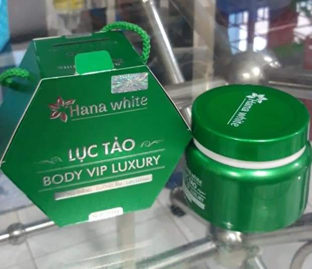 Body vip lục tảo hana white luxury 250g