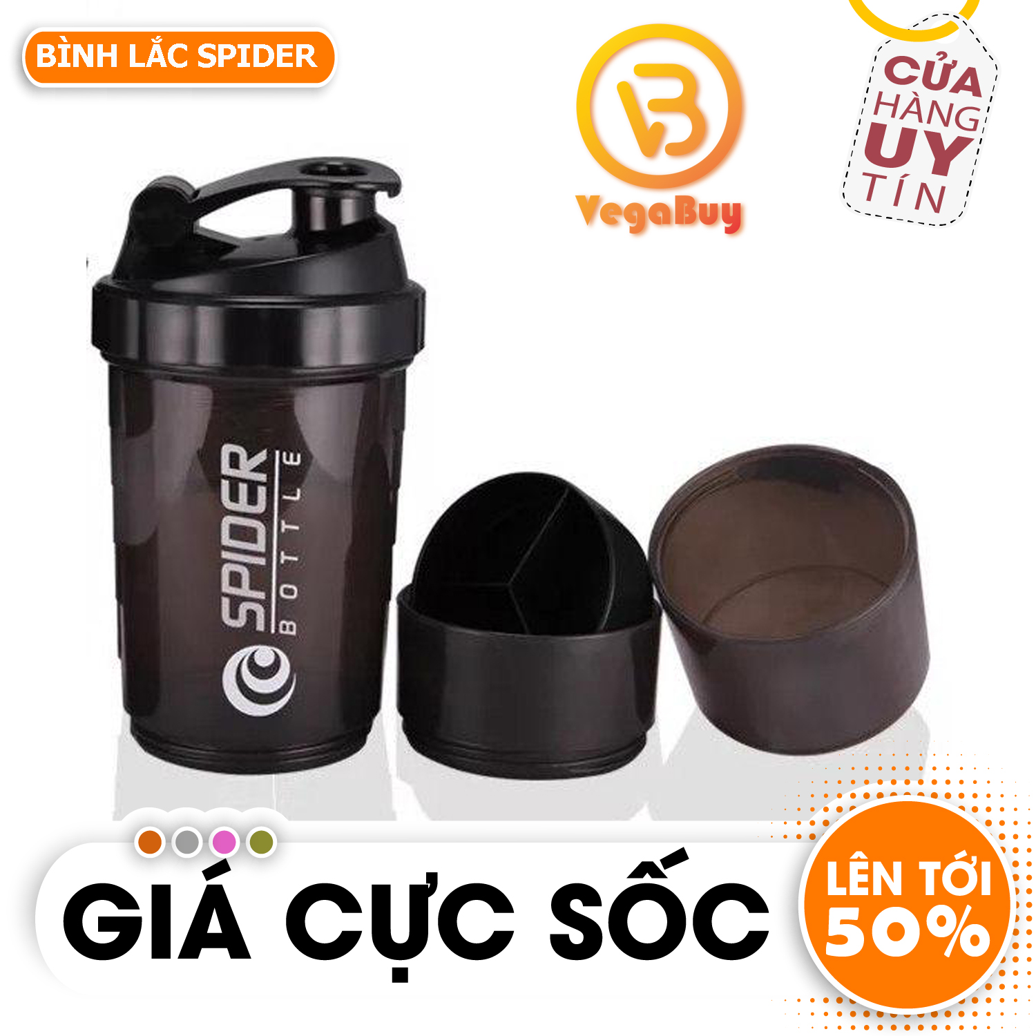Bình lắc WHEY , Bình lắc - cốc nước lắc dành cho dân tâp Gym, bình lắc, bình nước Spider dung tích 500ml, bình nước thể thao