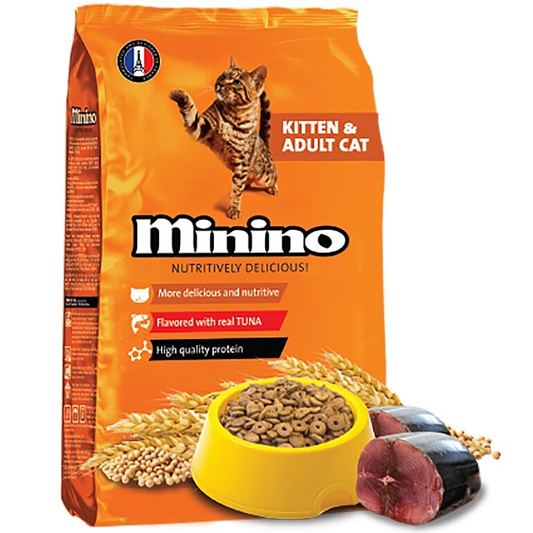 Thức ăn hạt mèo Minino cho mèo mọi lứa tuổi vị cá ngừ 1,3kg