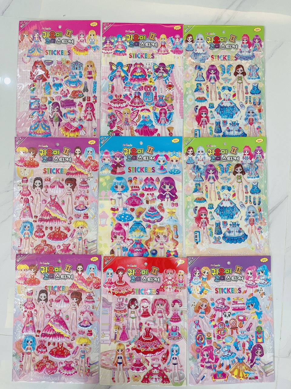 Hình dán đồ chơi Sticker công chúa nổi 3D siêu xinh cho bé