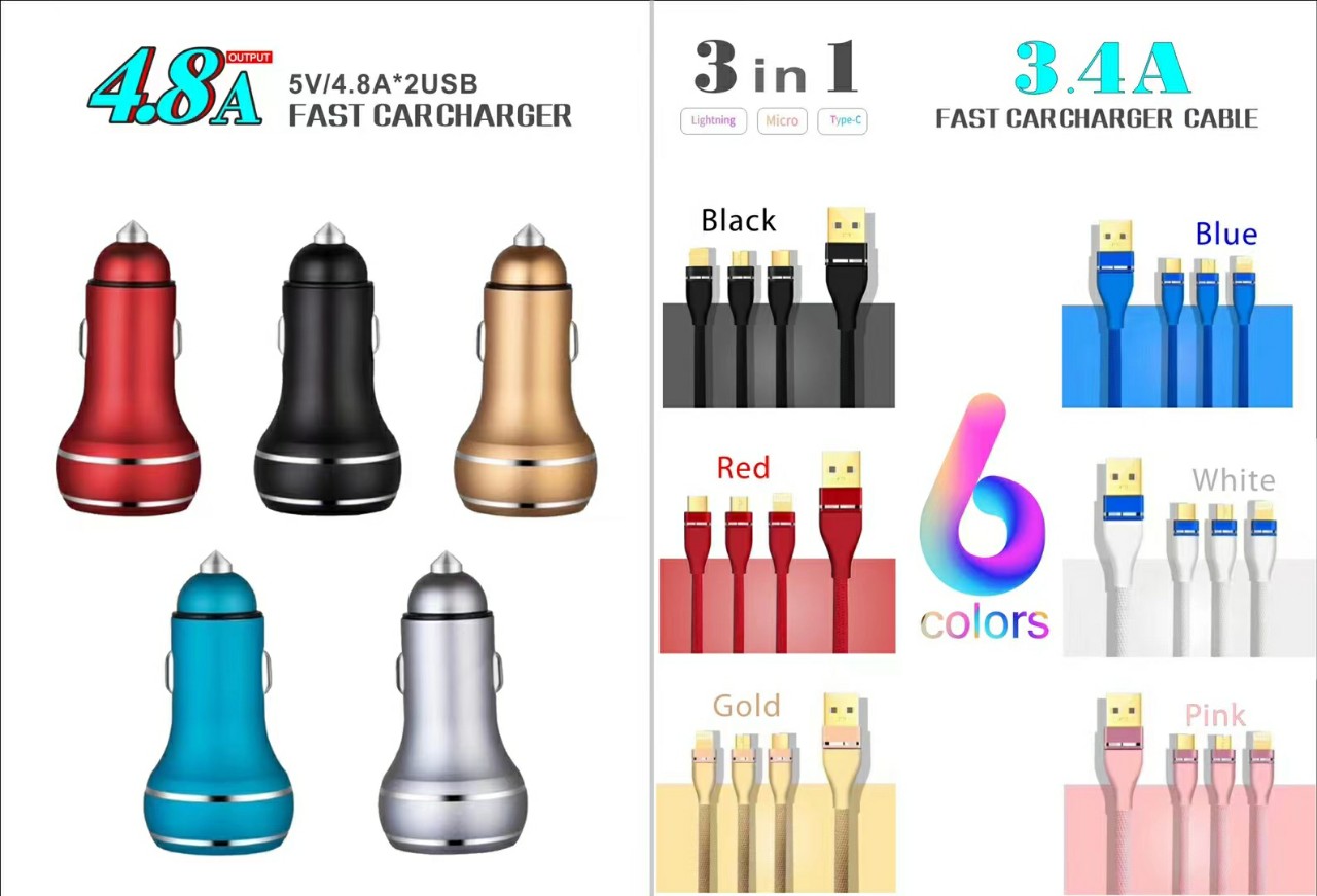 Sạc điện thoại Pugan 4.8A Chính Hãng trên ô tô đẳng cấp cho mọi dòng điện thoại