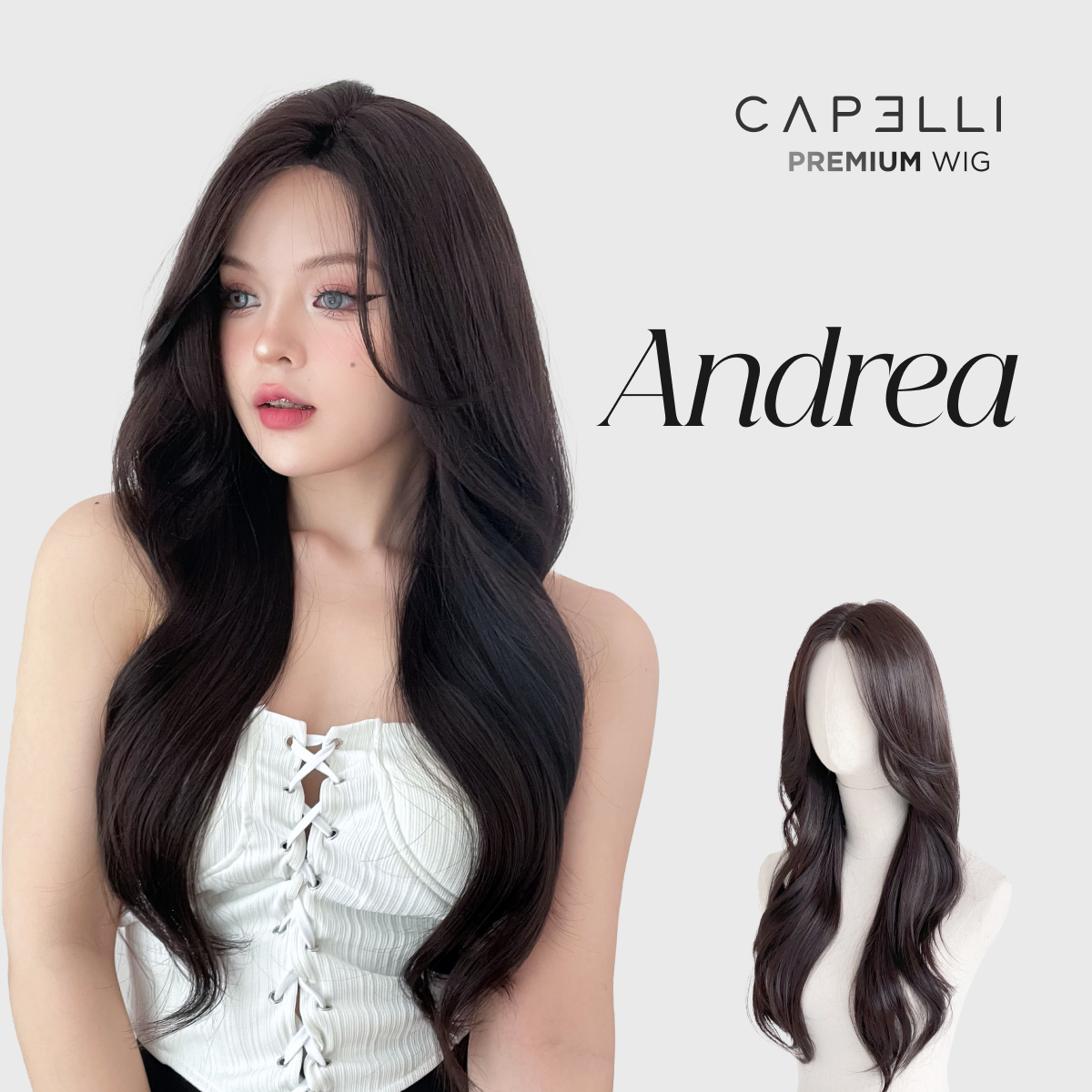 Tóc siêu da đầu capelli andrea premium wig