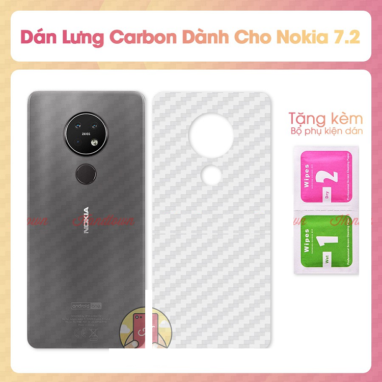 Miếng Dán Vân Carbon Chống Trầy Cho Điện Thoại Nokia 7.2