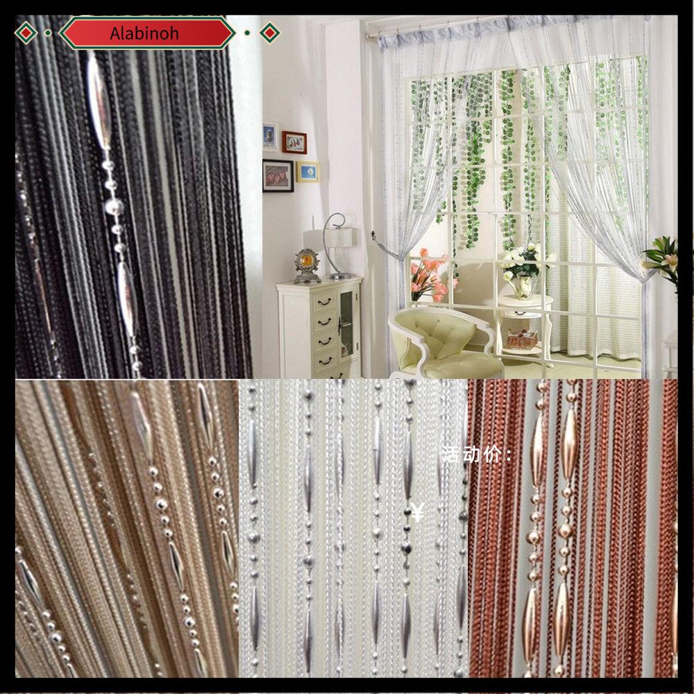 ALABINOH Chuỗi Hạt Tua Rua Màn Hình Trang Trí 1M X 2M Chuỗi Hạt Pha Lê Kính Cửa Sổ Cửa Phòng Rèm Dây Rèm Cửa
