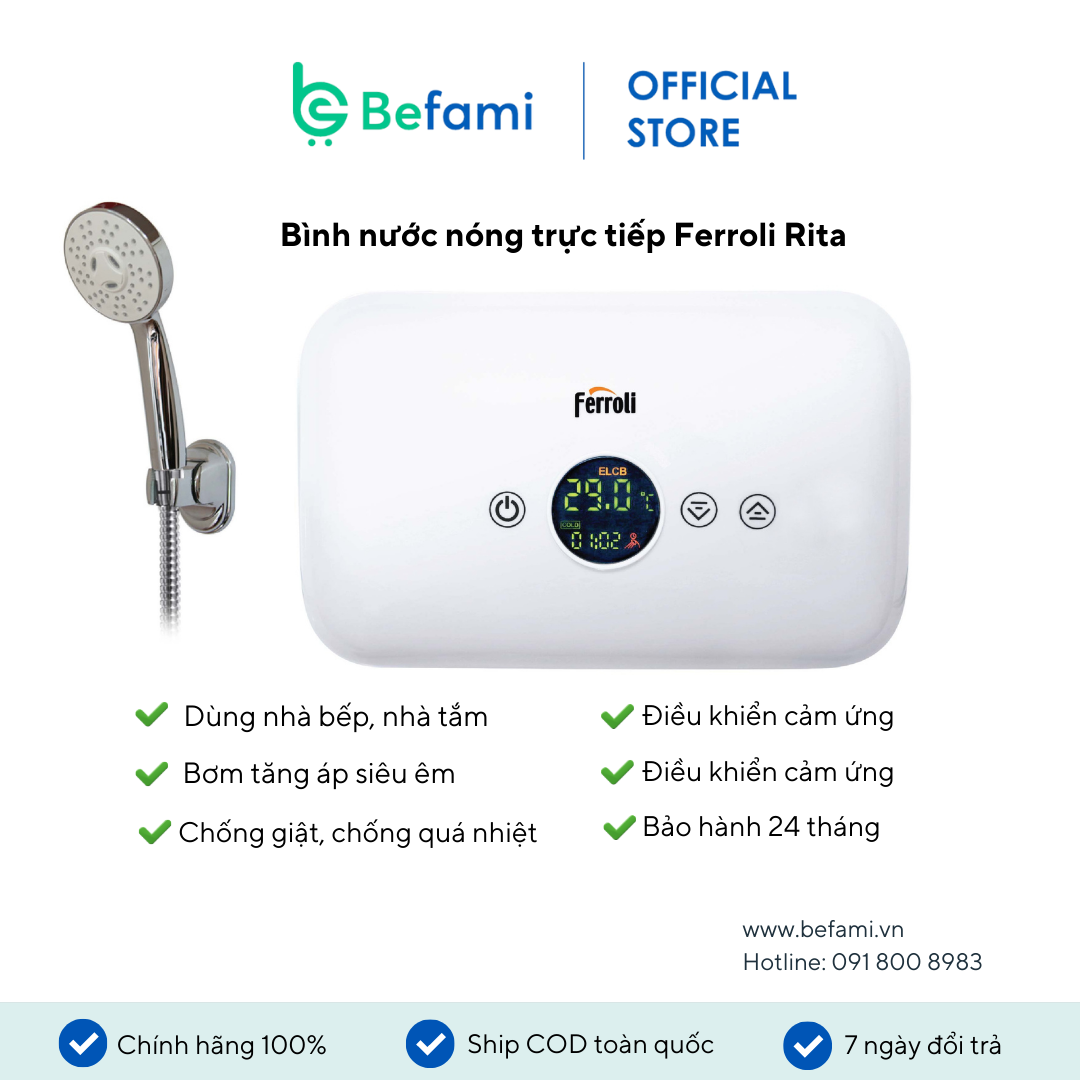 Bình Nước Nóng Trực Tiếp Ferroli Rita