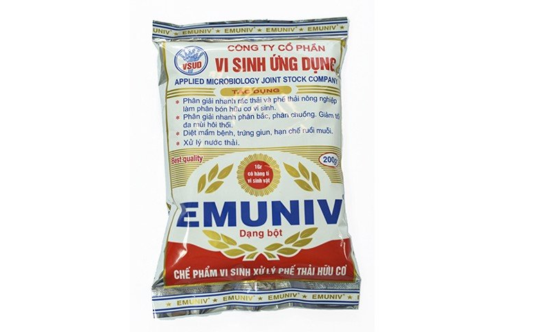 Chế phẩm vi sinh xử lý rác thải hữu cơ EMUNIV - (Gói 200gr)