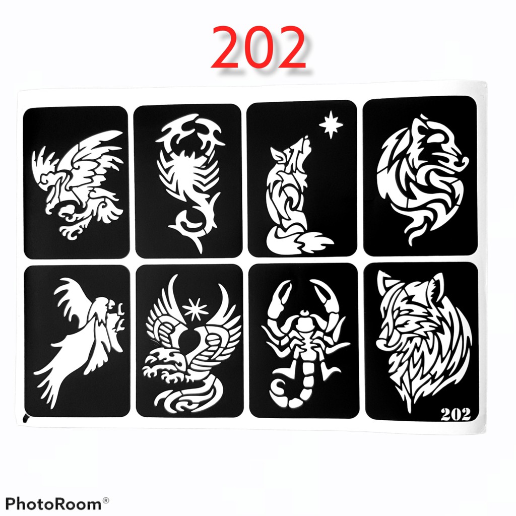 Khuôn hình xăm đại bàng, sói, bọ cạp mã 202