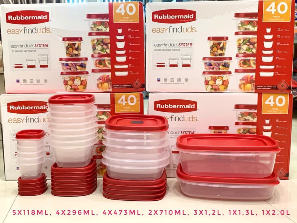 Bộ 20 hộp Rubbermaid Easy Find Lids