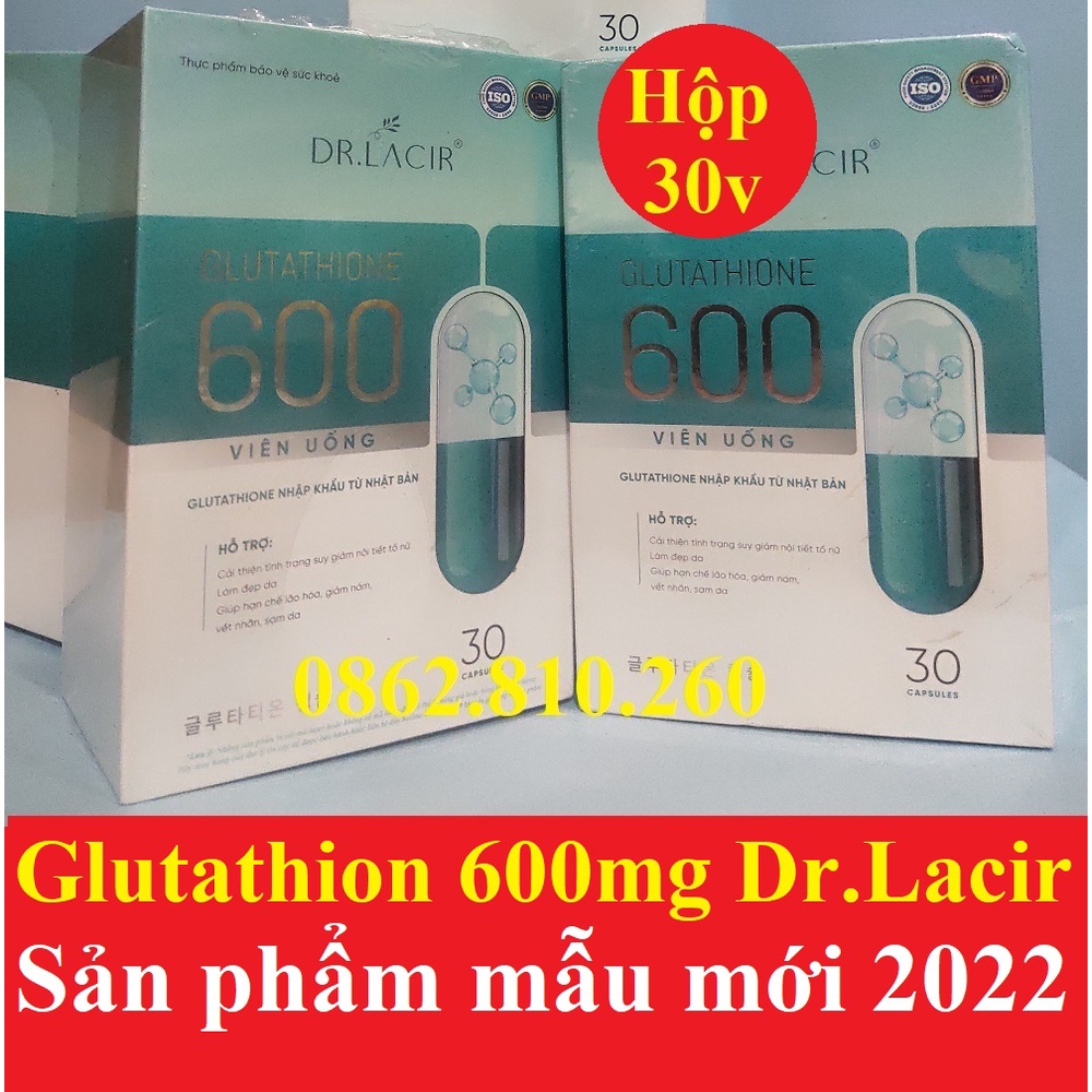 Viên Uống Trắng Da Ngừa Nám DRLACIR GLUTATHIONE 600 mg DR22