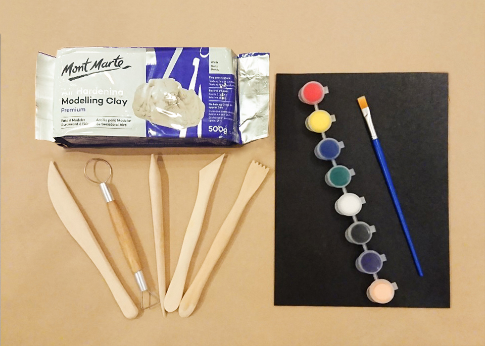 BỘ ĐẤT SÉT NUNG MONT MARTE AIR HARDENING MODELLING CLAY - DỤNG CỤ TẠO HÌNH - MÀU VẼ/ ART BOX DIY SET