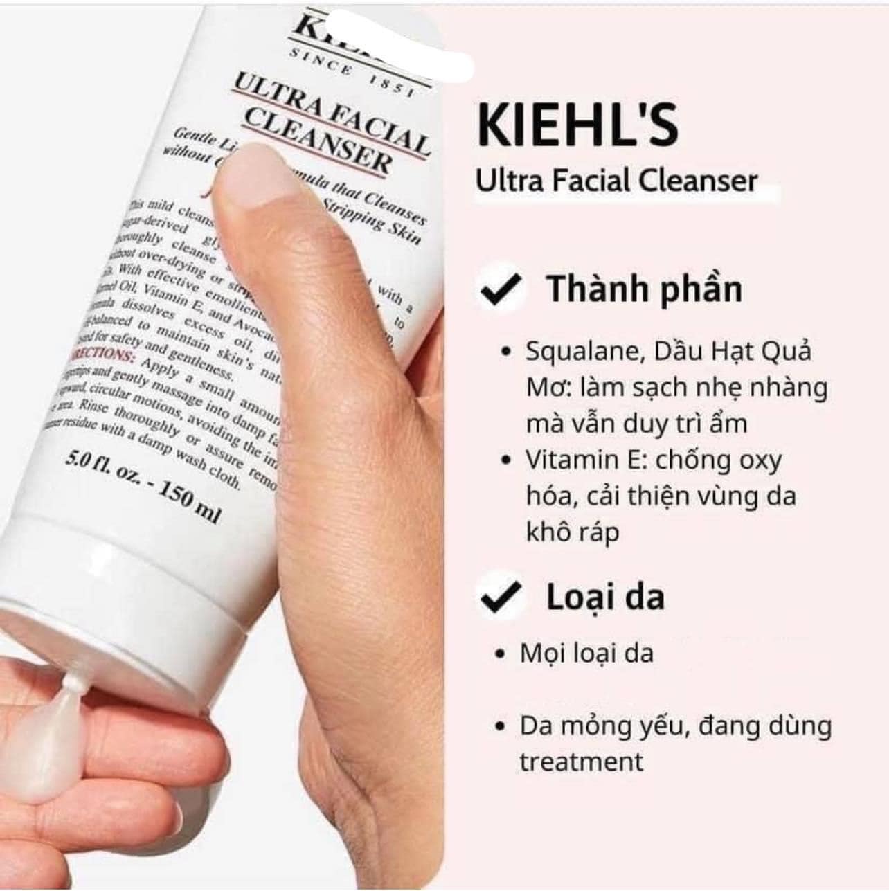 Sữa rửa mặt kiehl’s ultra facial cleanser 230ml