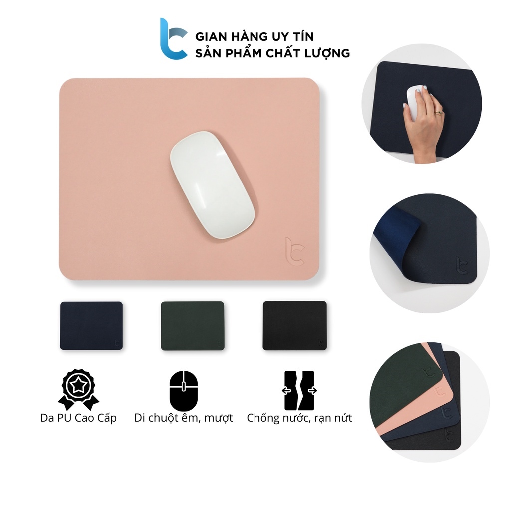 ☎ Miếng Lót Chuột Da Lucas Mouse Pad Cao Cấp Chống Nước Mịn Lì Di Chuột Êm Mượt (27x21cm)