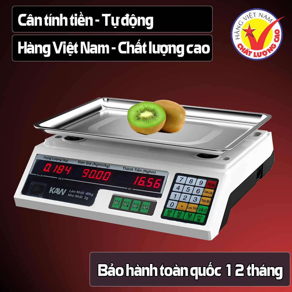 Can dien tu tính tiền Kaw, hàng tiện ích thông minh,  đồ dùng bếp - Cân Điện Tử Tính Tiền CHO KẾT QUẢ CHÍNH XÁC TUYỆT ĐỐI, Bảo hành 1 năm 1 đổi 1  Hãng phân phối chính thức