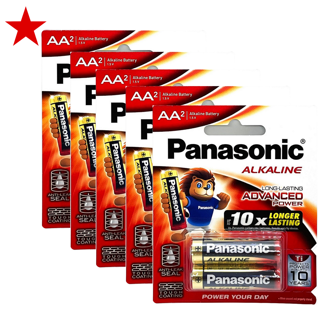 Combo 5 vỉ pin AA Panasonic Alkaline
