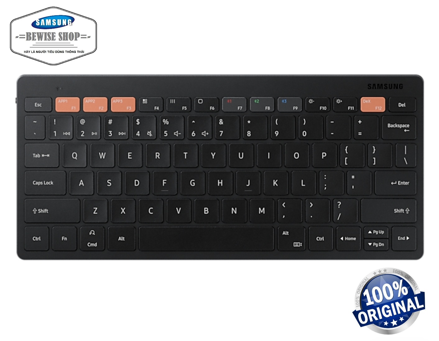 Bàn Phím Không Dây Bluetooth KeyBoard Samsung Galaxy Trio 500 EJ-B3400 - Dùng Cho Điện Thoại -Máy Tính Bảng - Laptop - Smart Tivi - Hàng Chính Hãng Full Box Nguyên Seal
