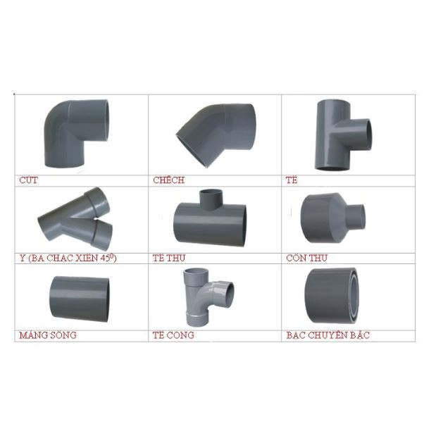 Chữ Y nối ống nước nhiều kiểu nhiều size phi 21mm-60mm