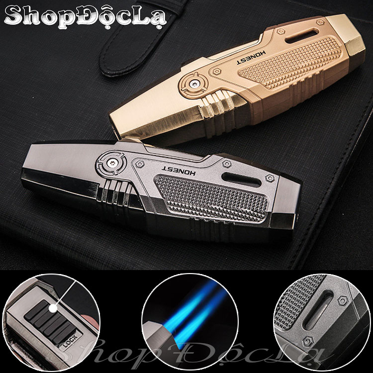 Bật lửa khò xì gà Honest 2 tia cao cấp, bật lửa cigar honest 3042 Khò 1300°C