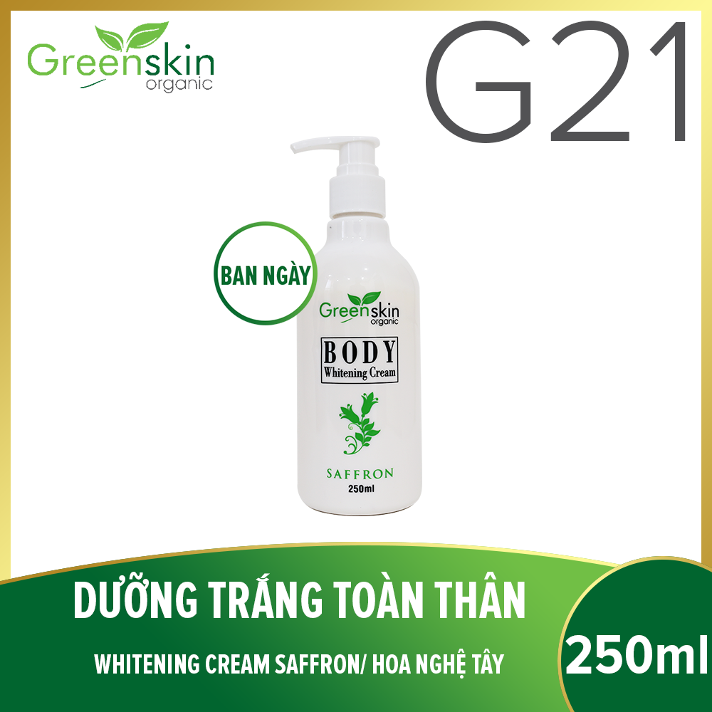 [HCM]Kem dưỡng trắng da ban ngày body phục hồi da toàn thân GREENSKIN ORGANIC BODY WHITENING CREAM 200ml - [Thanh Trúc Mỹ Phẩm]