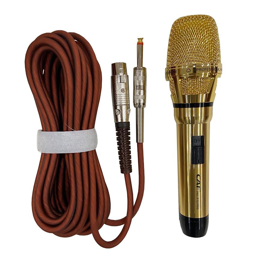 Mic có dây mỹ xịn caf pro p12 dây dài 6m , phiên bản cải tiến và nâng cấp , chống hú tốt , bắt tiếng rất nhạy , hát nhẹ nhàng không bị tốn sức , màu vàng sang trọng , micro karaoke có dây caf p12 pro có dây âm thanh cực hay .