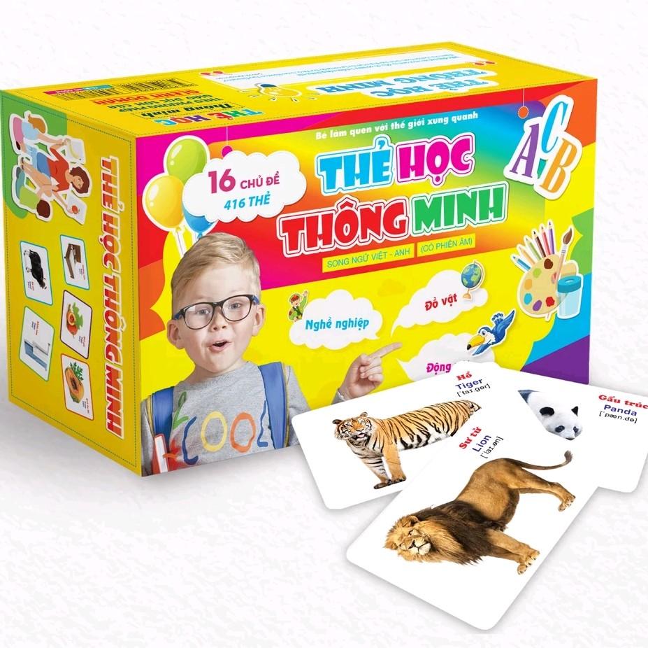 Bộ 416 thẻ học thông minh song ngữ gồm 16 chủ đề