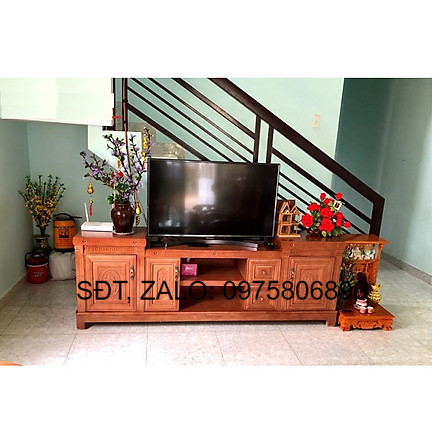 Kệ tivi 2m2 gỗ xoan đào kiểu nhô, kệ gỗ tivi , tủ tivi gỗ