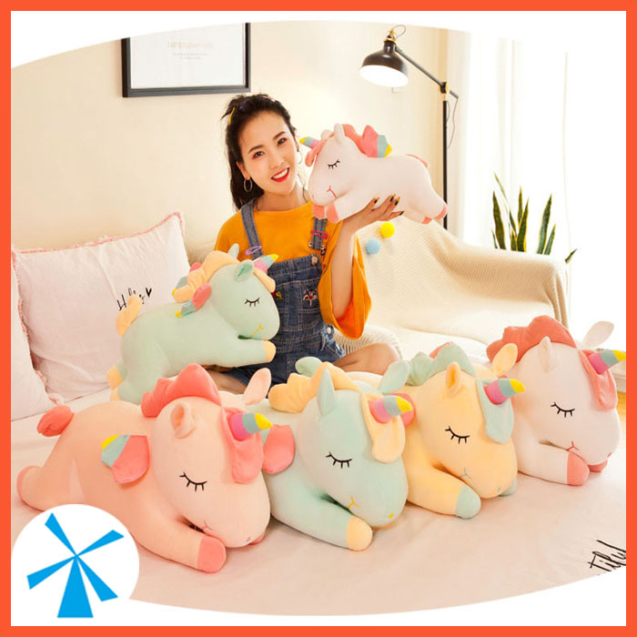 Gấu bông unicorn - kỳ lân nằm ngủ 60cm đẹp