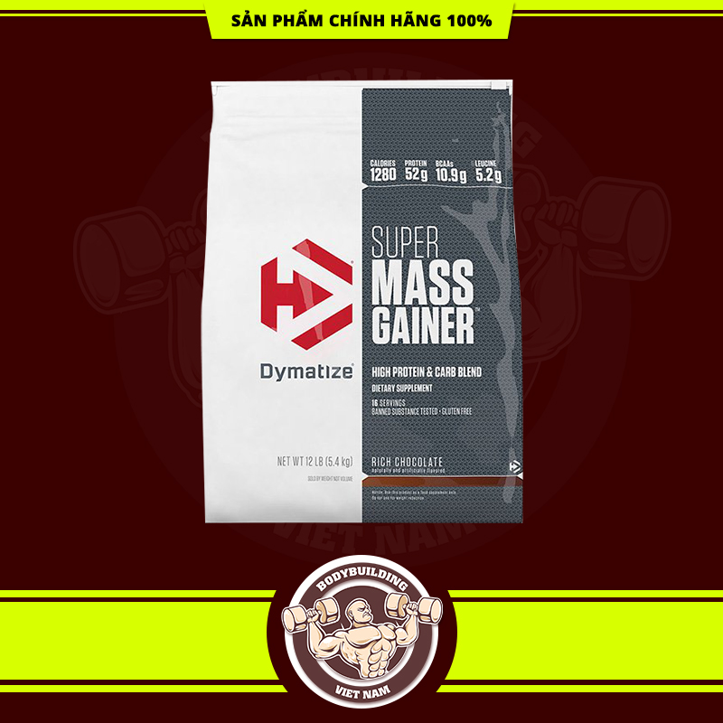 Sữa tăng cân cho người gầy - Dymatize Super Mass 12lbs Doulbe Rich Chocolate