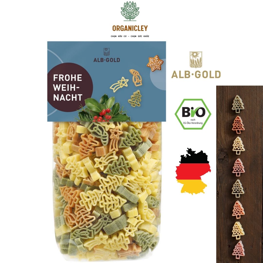 Nui rau củ hữu cơ noel cho bé alb gold organic noel pasta 250g - nui hữu cơ - nui cho bé ăn dặm - nui em bé - organicley
