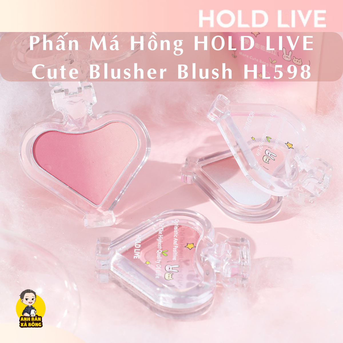 Phấn má hồng hold live cute blusher blush hl598