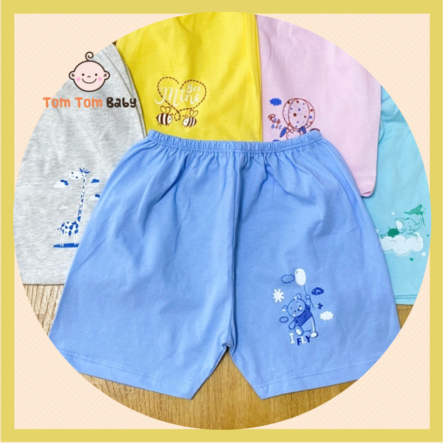 [HCM]Quần sơ sinh (1 cái) cotton Thái Hà Thịnh | Mẫu Quần đùi Màu | Size 1-5 cho bé sơ sinh-15kg | Chất vải cotton 100% mềm, mịn, thoáng mát