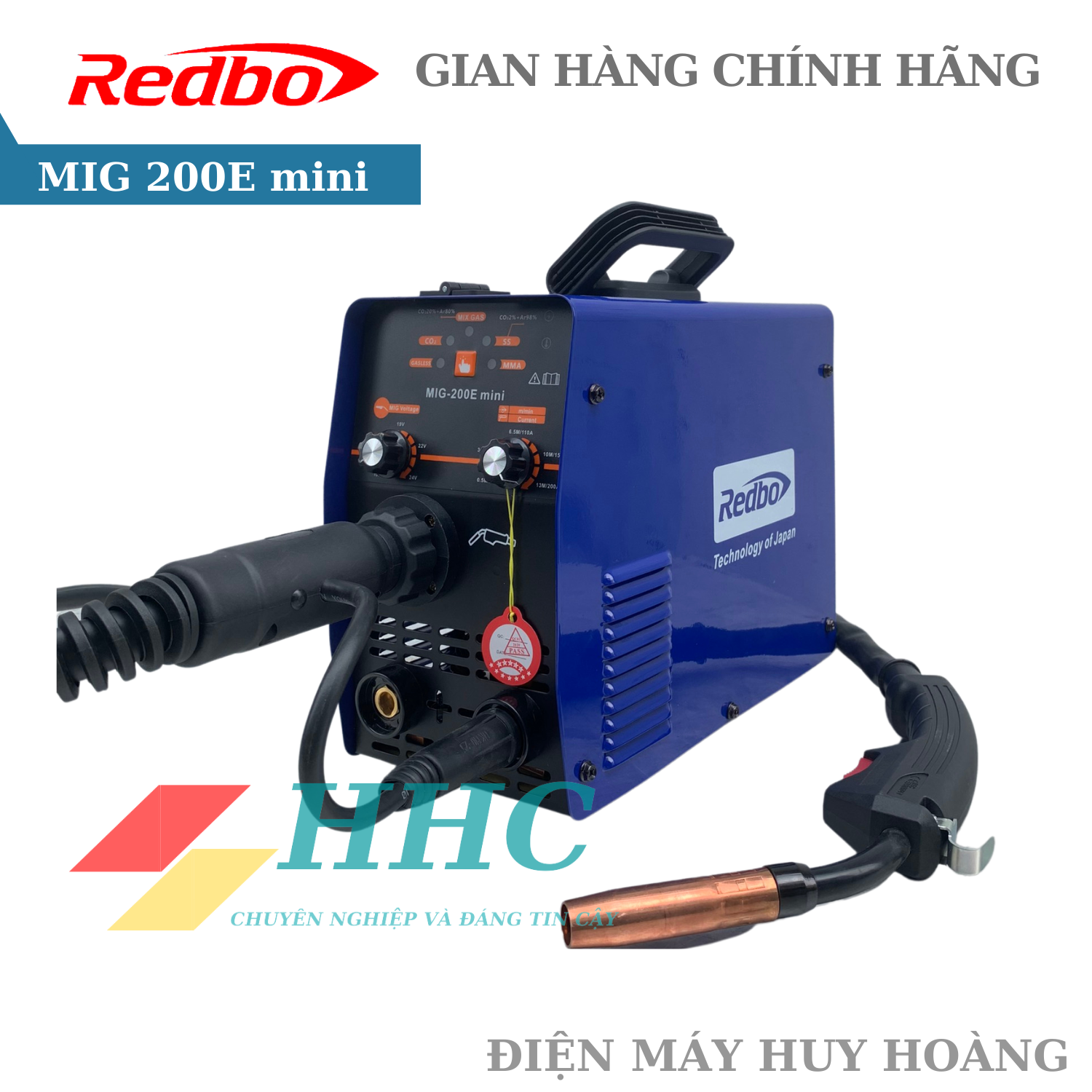 Máy Hàn Mig Không Dùng Khí Mini Redbo Mig 200E, máy hàn mig 5 chức năng cho thợ không chuyên, ai cũng hàn được
