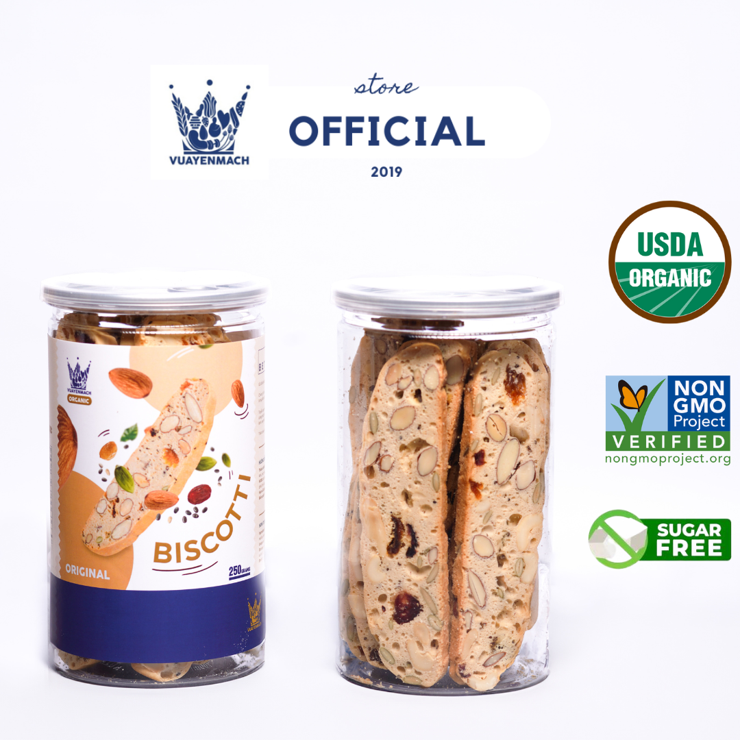 Bánh biscotti original 250gr - bánh ăn kiêng không đường vua yến mạch