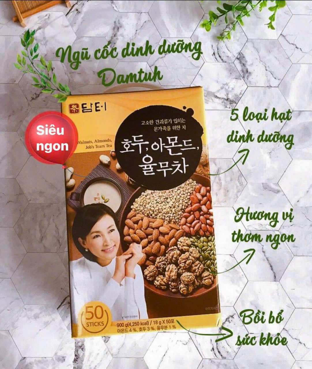 Ngũ cốc damtuh hộp 50 gói *18g date 2025 nhập hàn quốc