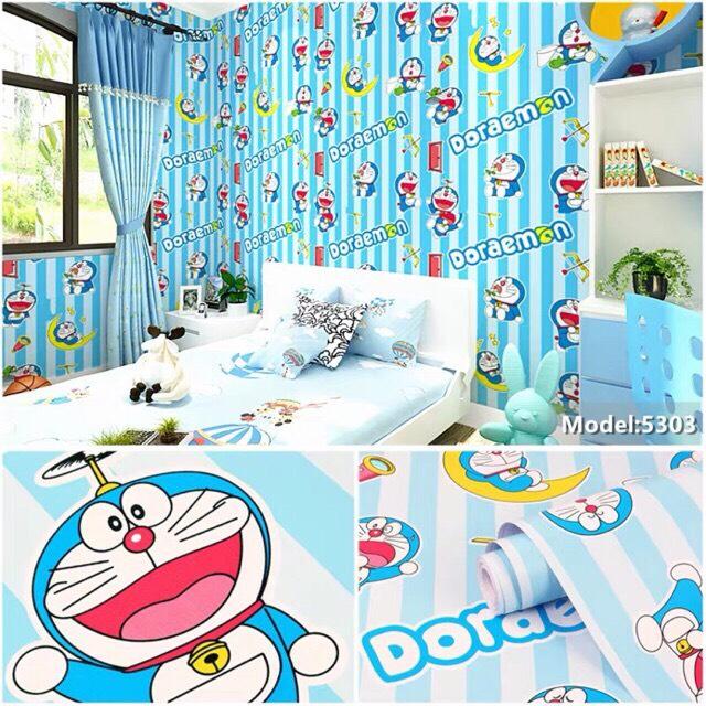 [HCM]Combo 10M decal giấy dán tường Doremon sọc dọc (10mx0.45m) - GIẤY DÁN TƯỜNG CÓ SẴN KEO CUỘN 10M X 0.45M GIẤY CÓ SẴN KEO Ở MẶT SAU KHÔNG CẦN BÔI THÊM KEO CHỈ LỘT RA VÀ DÁN.