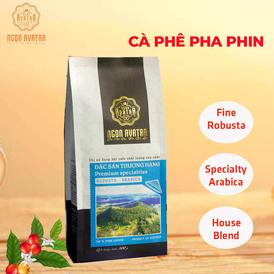 Cà phê pha phin thượng hạng nguyên chất, sạch, hương thơm mạnh túi 500gr - ngon avatar cafe
