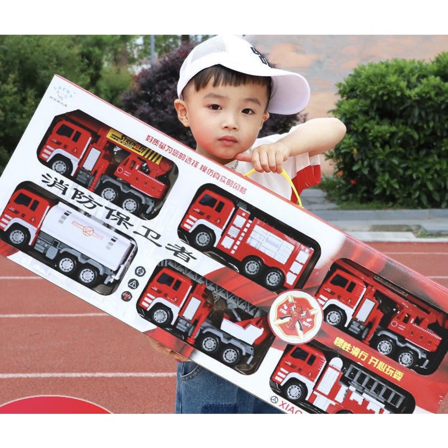 Set mô hình xe cứu hoả, xe bồn, xe xúc đồ chơi dành cho bé - Xe đồ chơi MH:B0083