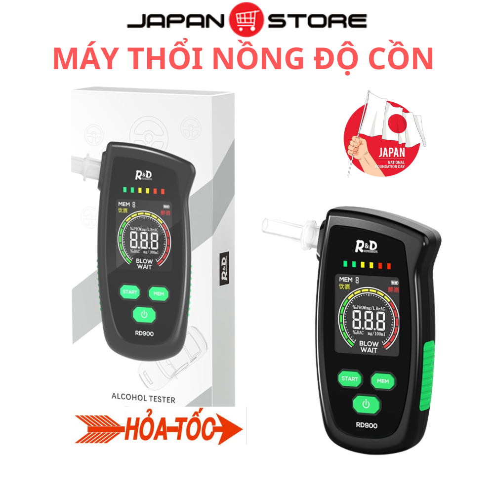 Máy thổi nồng độ cồn RD,Máy đo nồng độ cồn bia rượu trong hơi thở đạt chuẩn 99% ROHS an toàn cho lái xe bảo hành 12 táng