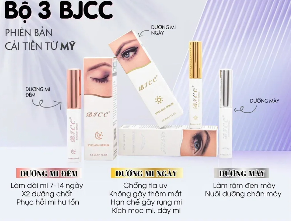 Bộ 3 dưỡng mi dưỡng mày BJCC kích mọc mi cho làn mi mày đẹp tự nhiên hiệu quả